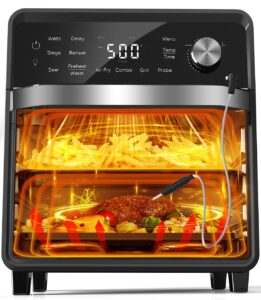 nuwave x chef todd english air fryer oven combo, plug-in grill w/sheath heaters, authentic char flavor, 2024 new convection system, 2x more even, 100 presets, smarter probe, 50-550°f, stainless steel