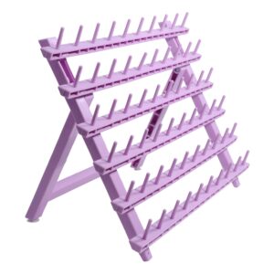 Laflare Braid Rack 60 Spools, PP Braiding Hair Stand, Thread Rack, Sewing Organizer, Quilting, Embroidery - Versatile Extension Holder (Purple)