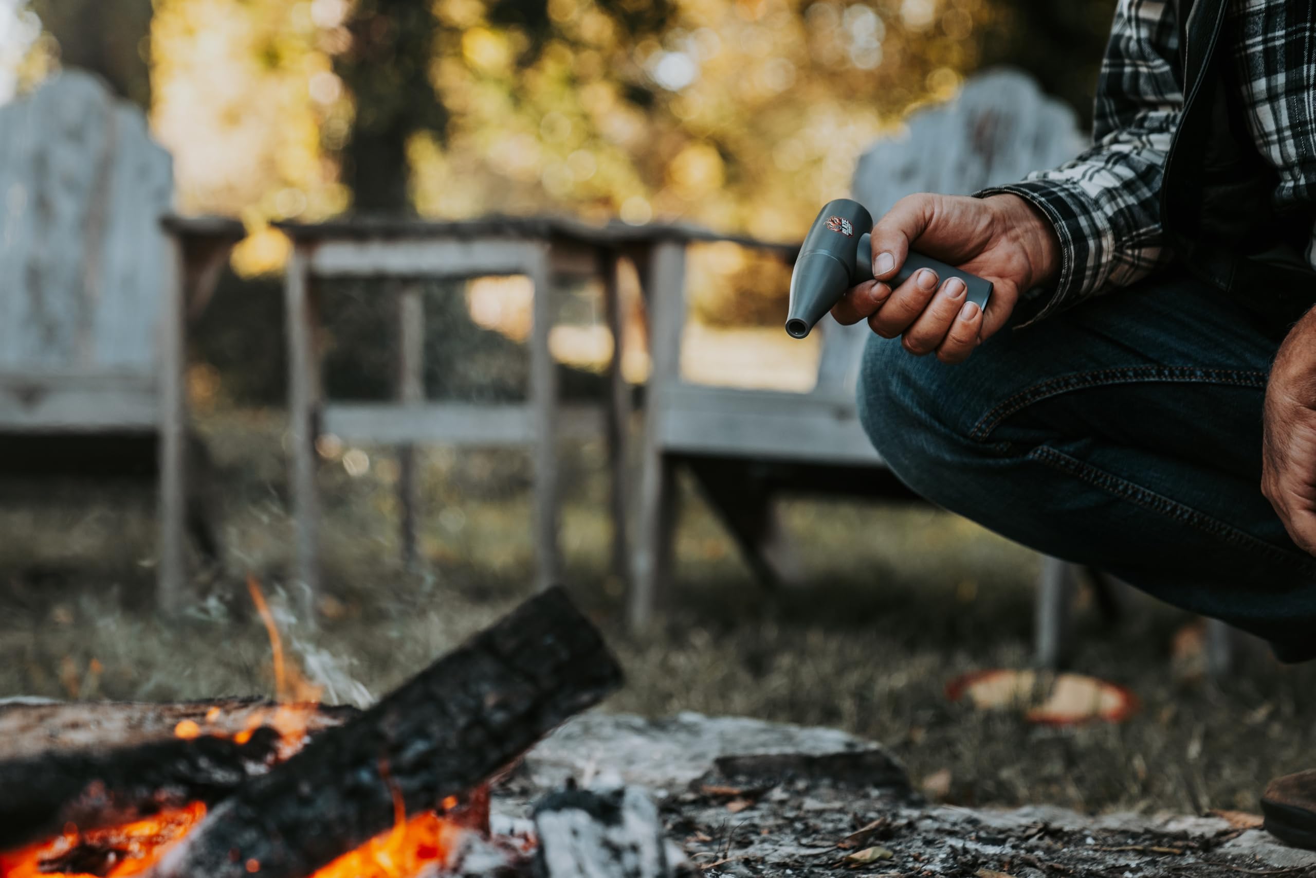 BlazeBoost Jet Air Blower - Jump Start Your Fireplace, Fire Pit,Charcoal Grill Or Campfire by Delivering A Ridiculous Amount of Oxygen to Your Fire 100,000 RPM Power with Rechargeable Battery