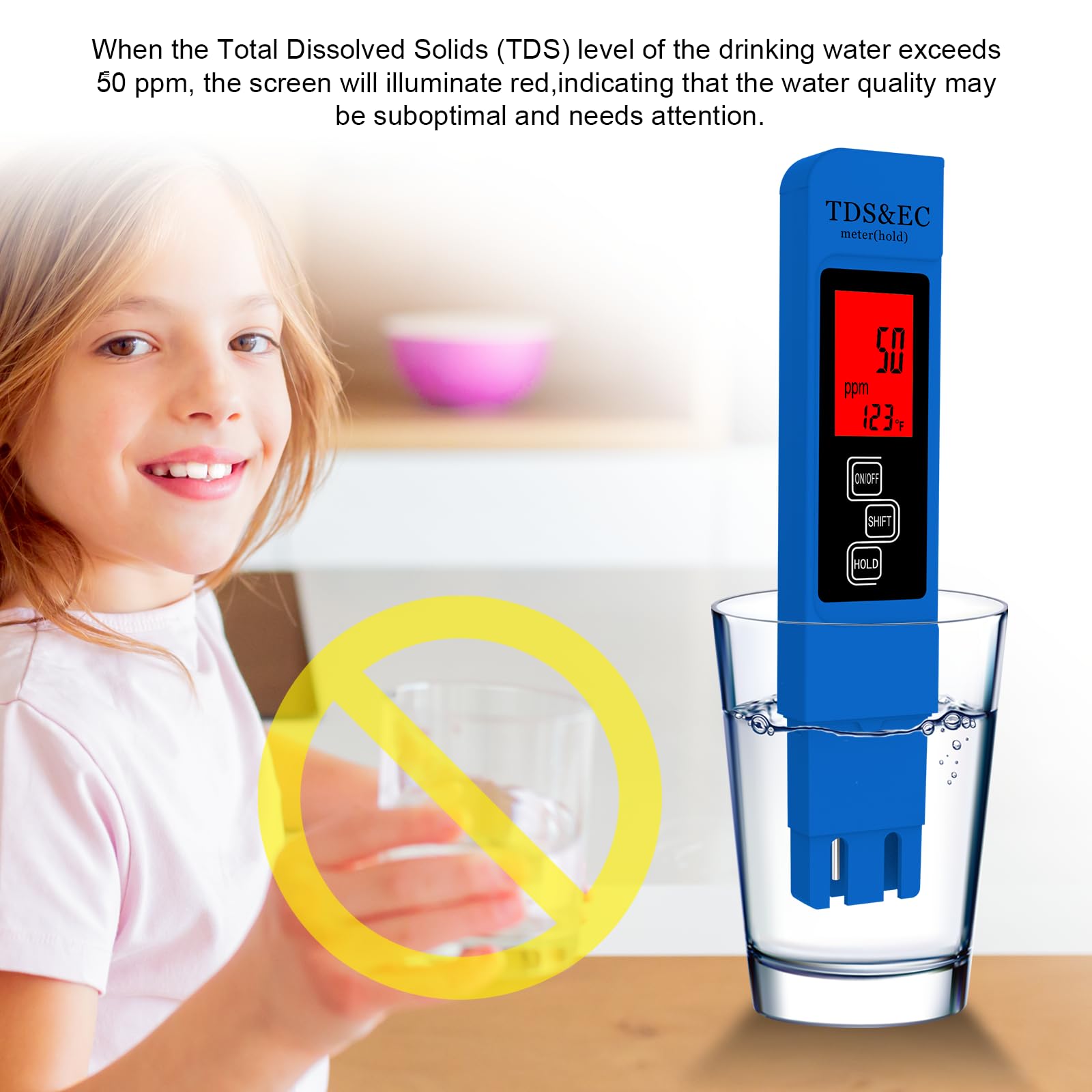 𝐌𝐨𝐬𝐭 𝐀𝐜𝐜𝐮𝐫𝐚𝐭𝐞 𝐒𝐨 𝐅𝐚𝐫 4-in-1 Instant Read TDS Meter - Measures TDS, EC, & Temperature (°C/°F) - Digital Water Testing Kit for Tap, Well, Pool, Hydroponics, Aquarium, RO/DI System -Blue