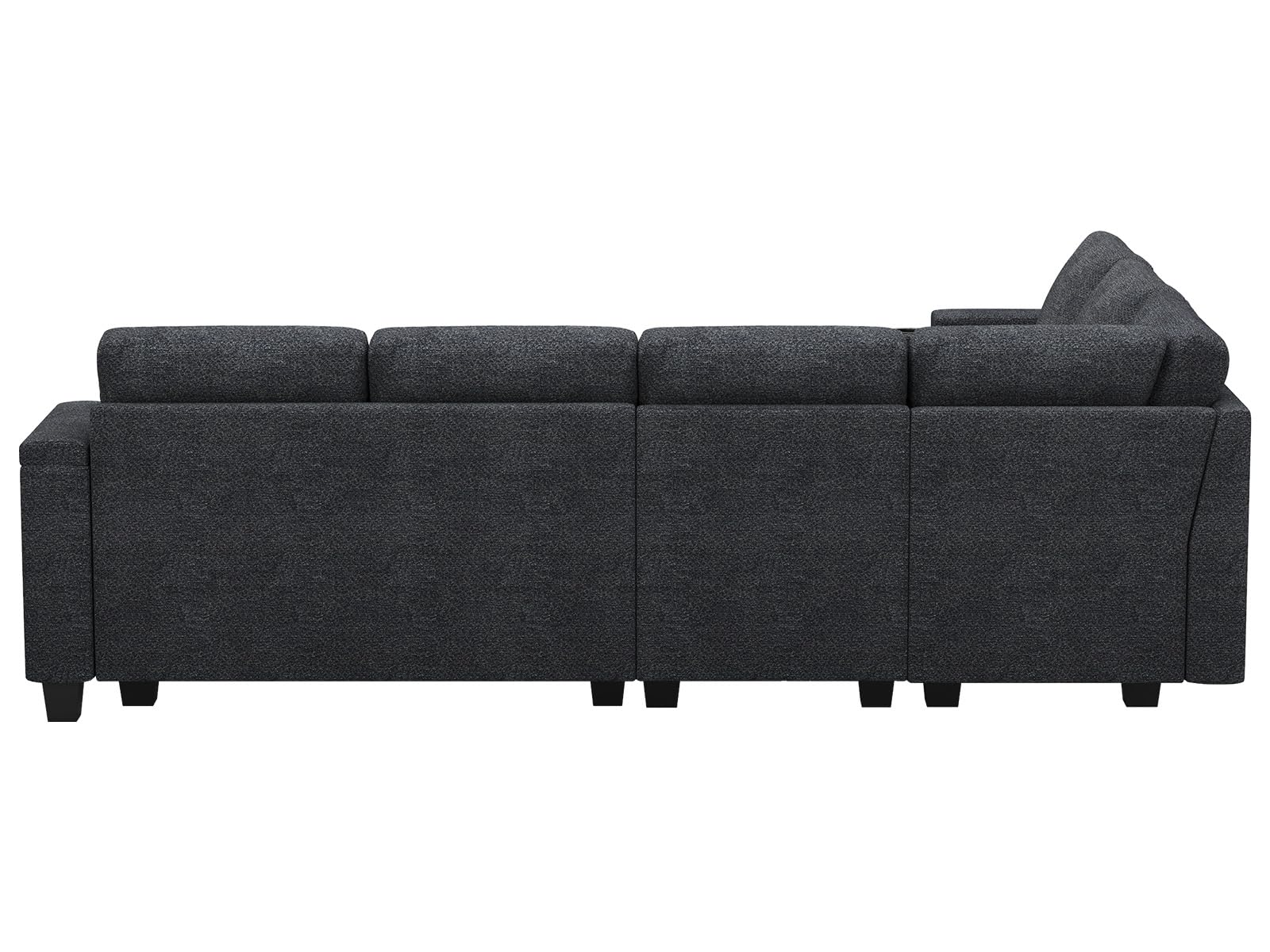 Belffin Modular Sectional Sofa with Storage, L Shaped Sectional Couch with Chaise. Convertible Corner Sectional Couch for Living Room. Dark Gray Couch.