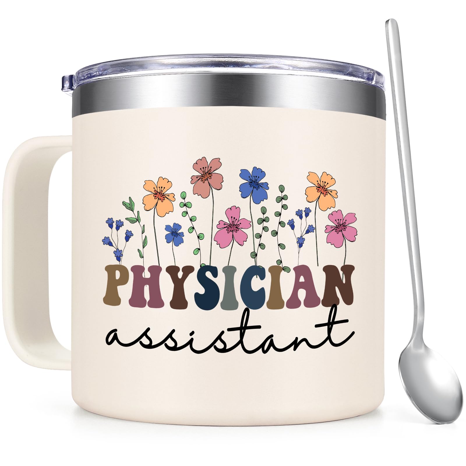 Physician Assistant Gifts for Women, Physician Coffee Mug for National Physician Assistant Day, Birthday and Christmas, 14oz Stainless Steel Insulated Coffee Mug for Physician Assistant, Creamy White