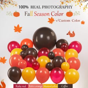 Fall thanksgiving day Garland Arch Kit 140 Pcs Retro burnt orange brown red yellow Balloon for Fall in love Bridal Shower autumn pumpkin theme Baby Shower Thanksgiving Day decorations