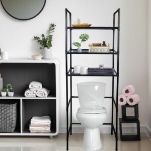 NICECHEF Over The Toilet Storage, 3 Tier Bathroom Organizer Shelf, Freestanding Space Saver with Toilet Paper Holder, Multifunctional Over The Toilet Rack