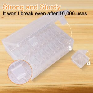 MAOTTIE Small Bead Organizers and Storage with Ractangle Hinged Lid, 31 Pcs Bead Organizer Box Plastic Mini Clear Bead Storage Containers Case for Jewelry Craft Diy Nail Diamond Bracelet Making