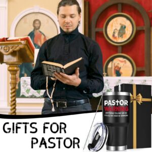 Pastor Warning Anything You Say Or Do Could Be Used In Sermon Insulated Tumbler, Funny Pastor Appreciation 30oz Stainless Steel Tumbler, Pastor Gifts for Preacher Minister Ordination Christmas, Black