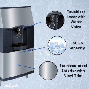 Manitowoc SFA292 Vending Ice Dispenser with Built-in Water Valve, touchless Lever, Floor Model, 30" W x 32" D x 82" H, AHRI Certified 180-lb