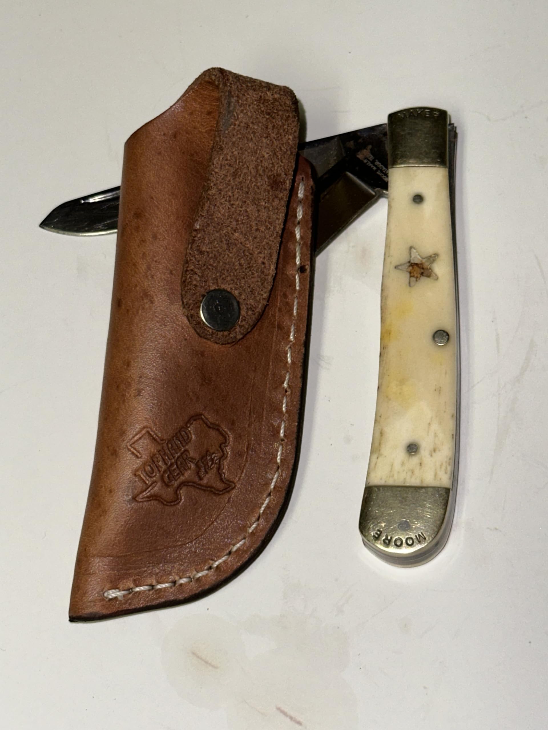 TOP HAND GEAR LEATHER KNIFE SHEATH, Belt Sheath, Sheath for Knife, Belt Loop, Trapper Sheath,