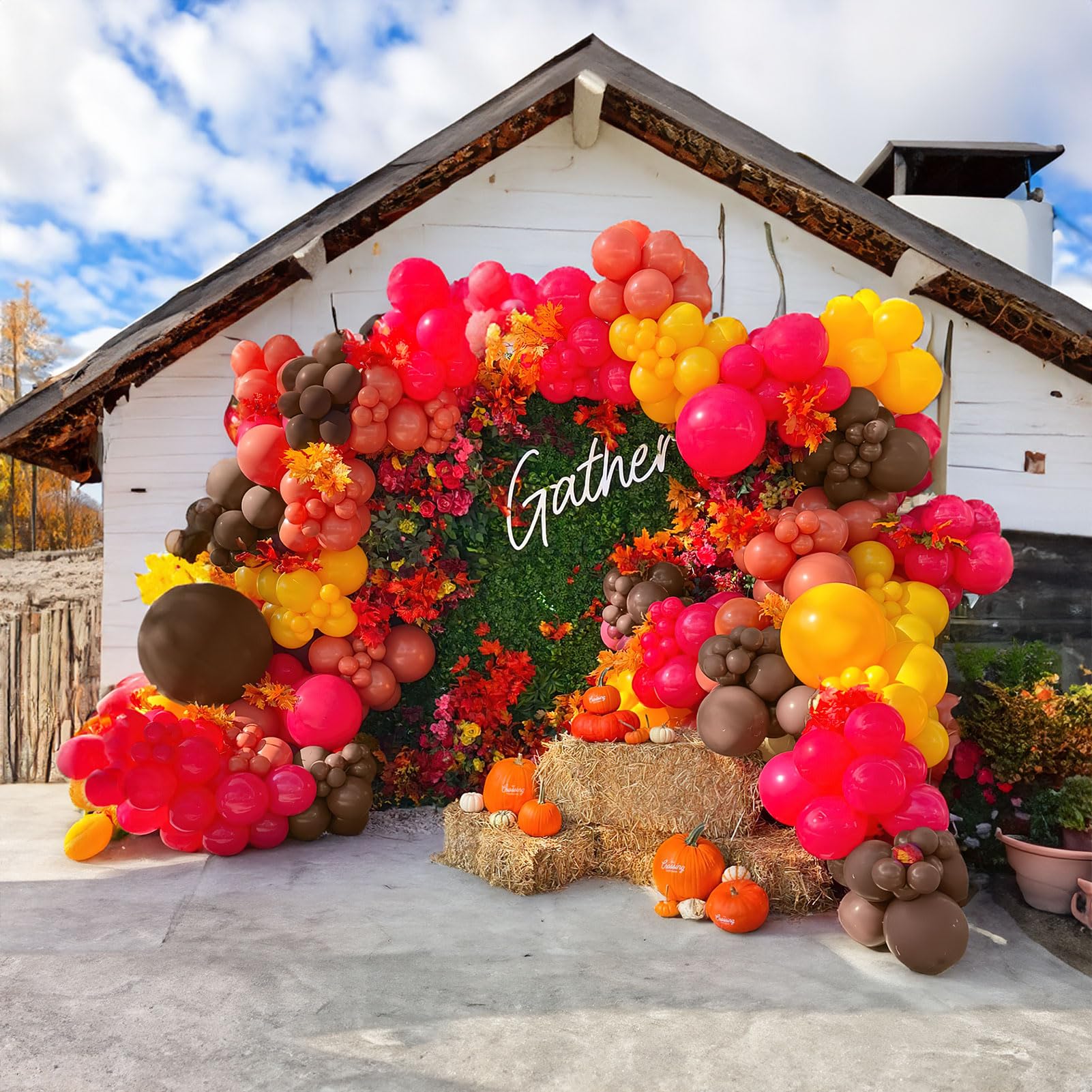 Fall thanksgiving day Garland Arch Kit 140 Pcs Retro burnt orange brown red yellow Balloon for Fall in love Bridal Shower autumn pumpkin theme Baby Shower Thanksgiving Day decorations