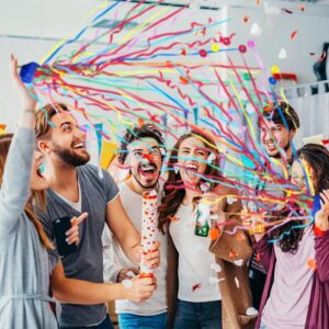 16 Pack Colorful Streamers Poppers Party Poppers Hand Throw Streamers for Birthday Wedding Graduation Engagement Retirement Party Supplies