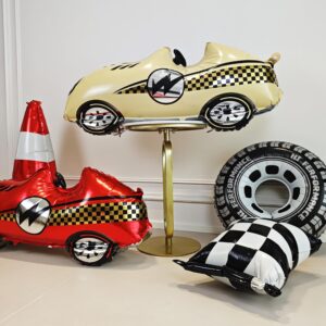 3D Self standing Red Race Car Tire Foil Balloon car balloons for birthday boy race Themed party Baby Shower Decorations Supplies