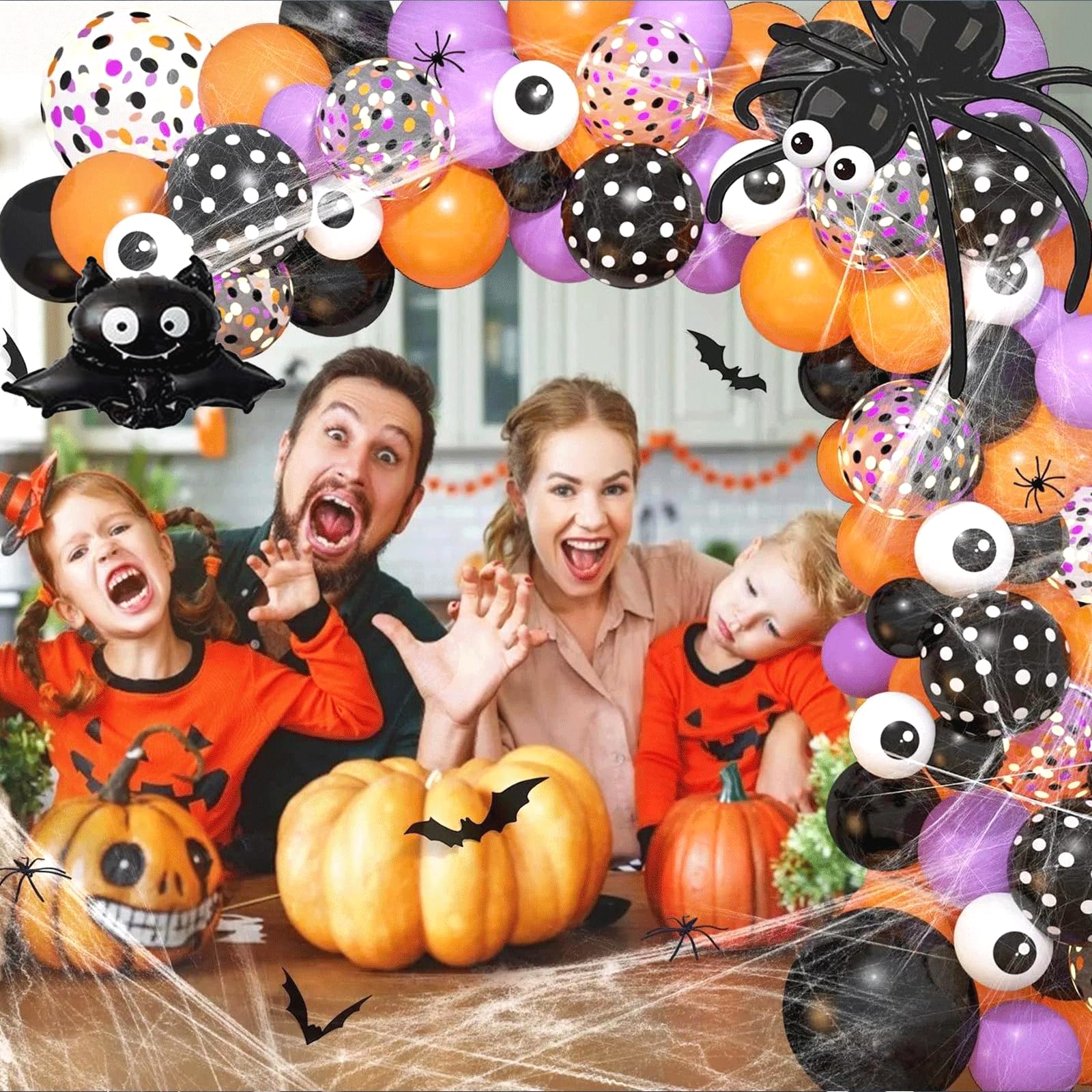 154PCS Halloween Balloon Arch Kit,Party Balloons Decorations,Halloween Backdrophouse of Party Balloons,for Halloween Party Balloons Decorations (PAIDUI-A)