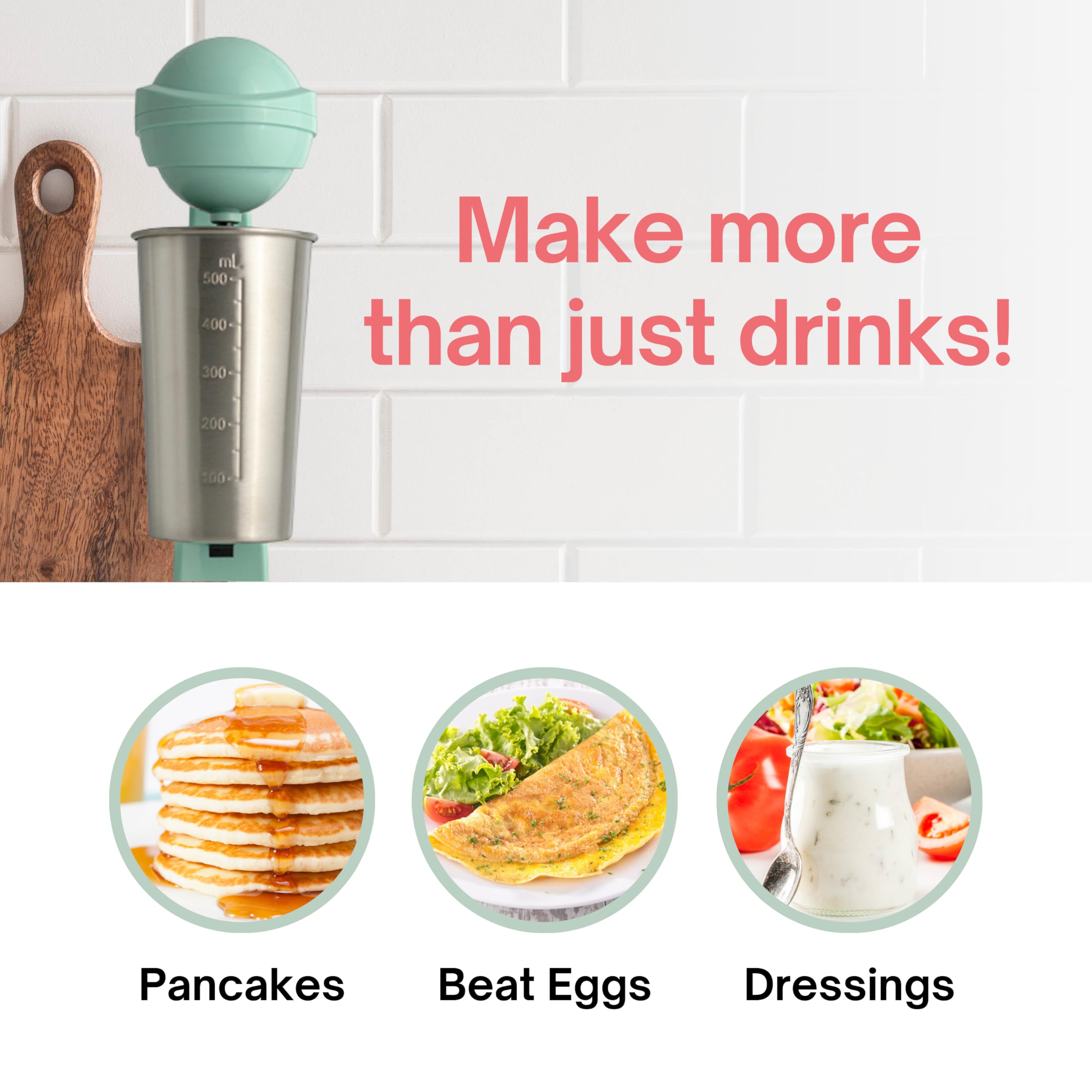 Milkshake Maker Machine – Electric Milkshake blender & Milk Frother – Restaurant Quality Smoothie Maker – Easy Clean Milkshake Mixer - 2 Speed Drink Blender with 16.9 oz. Stainless Steel Blender Cup