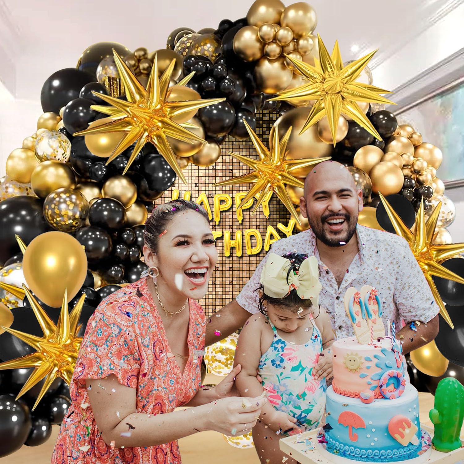 160PCS Black and Gold Balloons Garland Arch Kit 5/10/12/18 Balloon Arch Kit Graduation New Year Anniversary Birthday Party Decorations,Reusable Balloons Women, Men Birthday Decoration Party Supplies