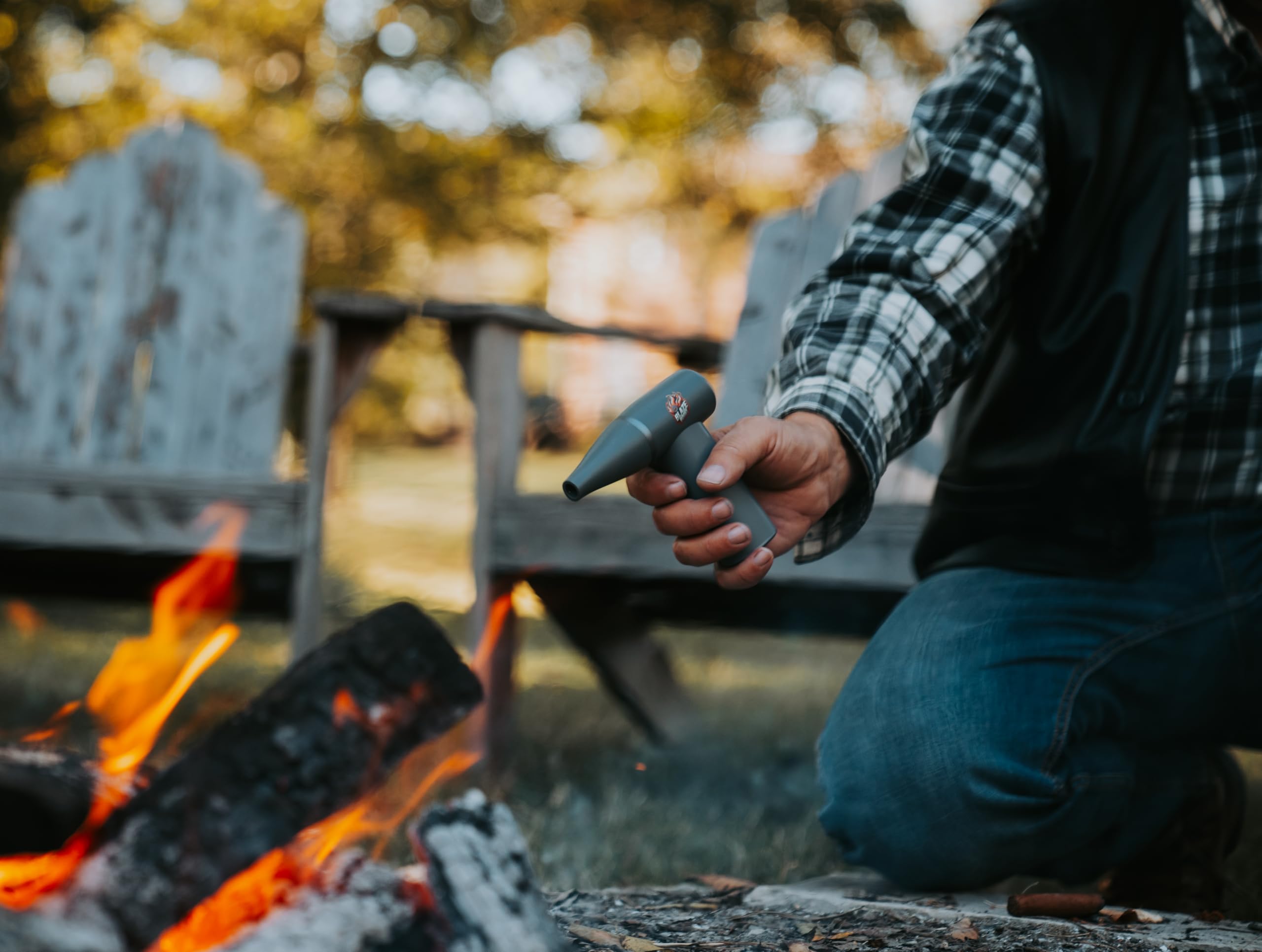 BlazeBoost Jet Air Blower - Jump Start Your Fireplace, Fire Pit,Charcoal Grill Or Campfire by Delivering A Ridiculous Amount of Oxygen to Your Fire 100,000 RPM Power with Rechargeable Battery