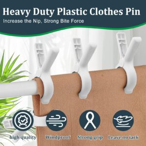 Heavy Duty Plastic Clothes Pins with Anti-Rust Springs,12 Pack Beach Towel Clips, Clothes Pins for Keep Your Towel,Clothes,Blankets to Dry on Clothesline and Hanging Rack