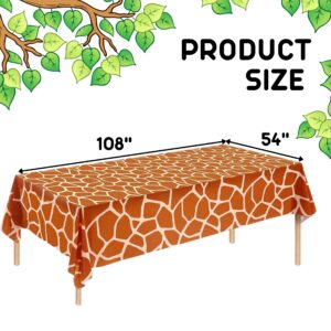 BOGAZNET Pack of 4 Safari Animal Print Tablecloth — Tiger Zebra Leopard Giraffe Print Safari Tablecloth Jungle Animal Theme Tablecover for Jungle Safari Birthday Baby Showers