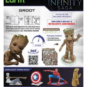 Metal Earth Guardians of The Galaxy Groot Color 3D Metal Model Kit Fascinations