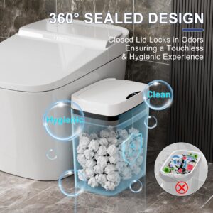 Vanpopubs 2 Pack 2.7 Gal Bathroom Trash Can with Lid, Automatic Trash Can Small Smart Garbage Can Touchless, Slim Motion Sensor Waterproof Plastic Trash Bins for Bedroom Office Kitchen Toilet