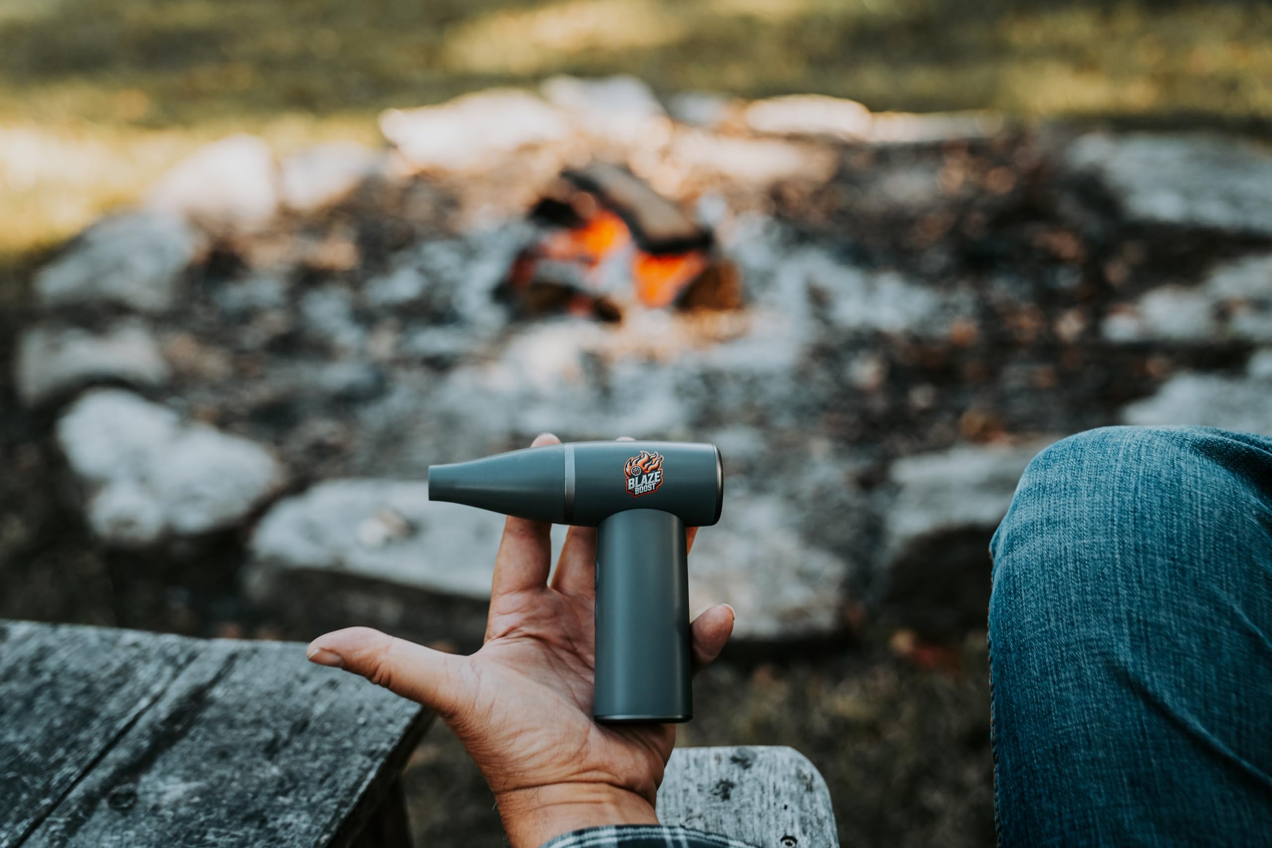 BlazeBoost Jet Air Blower - Jump Start Your Fireplace, Fire Pit,Charcoal Grill Or Campfire by Delivering A Ridiculous Amount of Oxygen to Your Fire 100,000 RPM Power with Rechargeable Battery