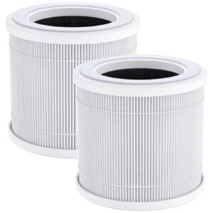 t10 replacement filter for fulminare t10 air purifier, 3 in 1, 2 pack h14 true hepa filter with efficiency activated carbon and pre-filter