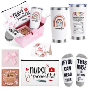 hzgyour nurse gifts for women, nurses week gifts, nurse appreciation gifts, nurse graduation, birthday, christmas gifts, nurse practitioner rn/lpn/gift,20 oz tumbler set for nurses