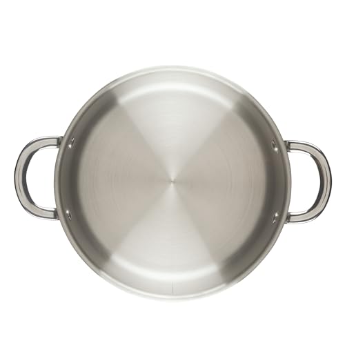 Rachael Ray Professional Stainless Steel Stockpot with Lid, Compatible with All Cooktops, Induction Ready, Dishwasher Safe, 6 Quart Stock Pot