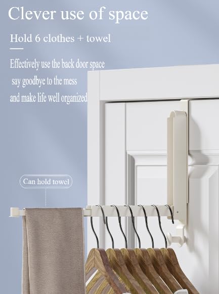 BEWITU Over The Door Clothes Drying Rack, Folding Hanging Coat Rack for Indoor Laundry Room Compact Small Space Foldable Portable Clothing Hanger Hook Collapsible