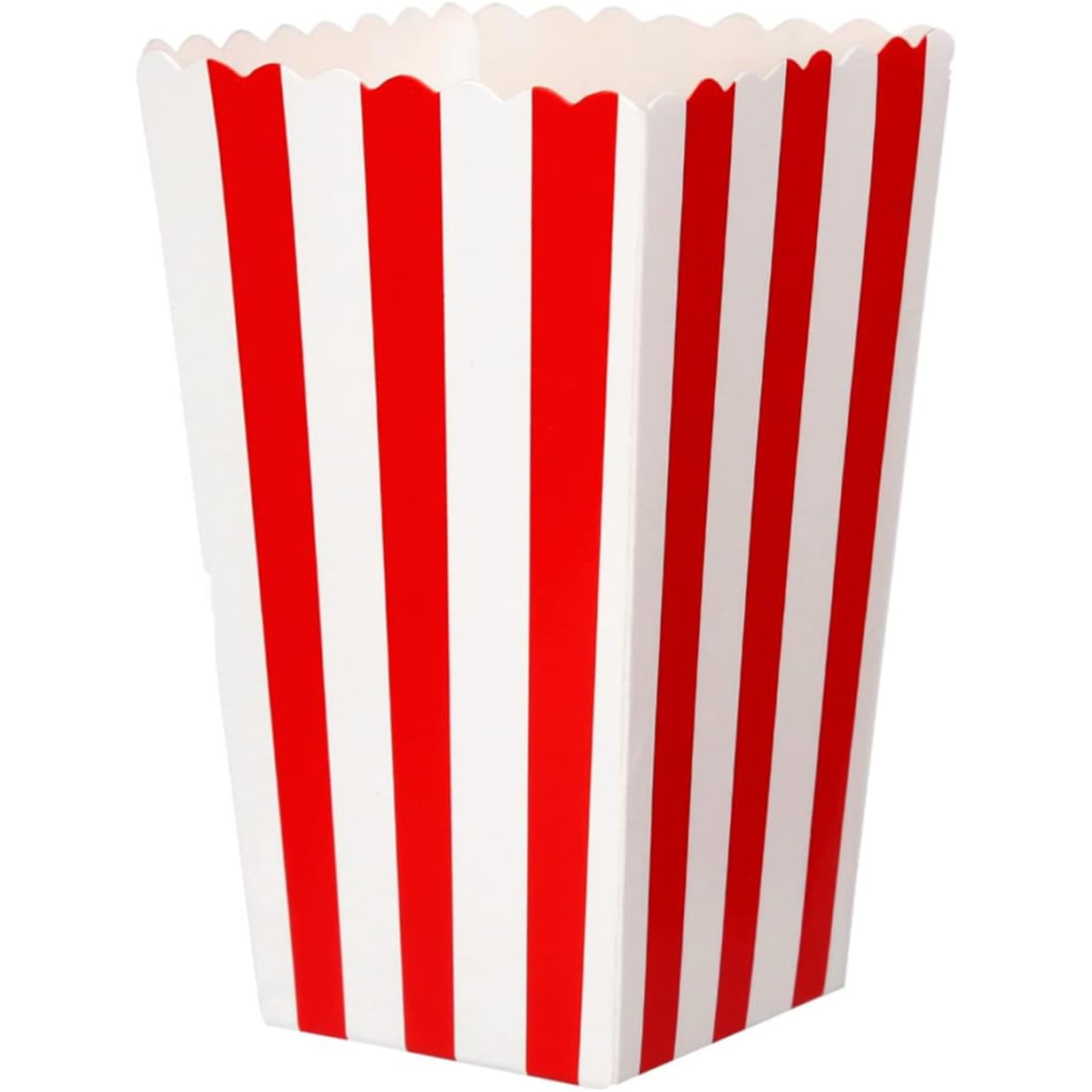 AIROLDI 28Pcs Popcorn Boxes - Mini Paper Popcorn Box, White and Red Stripes Pop Corn Snack Container for Movie Night Carnival Party Supplies (Classic Red)