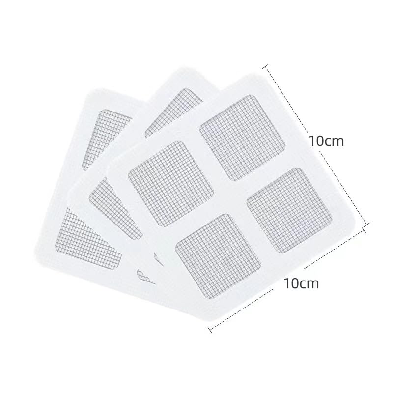 MICALOR Disposable Shower Drain Hair Catcher, 100 Pack, 4 x 4 inch Square Mesh Stickers Hair Catcher Shower Drain for Bathroom, Laundry, Bathtub, Kitchen, Sink