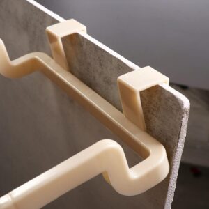 Sluswallow Beige Over The Cabinet Garbage Bag Rack, Hanging Garbage Bags Holder Trash Bag Holder Rack for Kitchen Cabinets Doors and Cupboards, Kitchen Waste Bins, Trash, Recycling and Compost