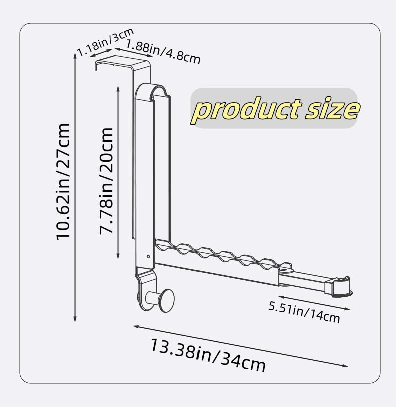 BEWITU Over The Door Clothes Drying Rack, Folding Hanging Coat Rack for Indoor Laundry Room Compact Small Space Foldable Portable Clothing Hanger Hook Collapsible