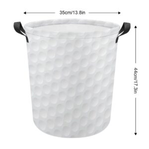 TsyTma Golf Ball Texture Printed Laundry Basket Collapsible Laundry Hamper with Handles Small Round Toy Bin for Dirty Clothes Hamper Bedroom Bathroom