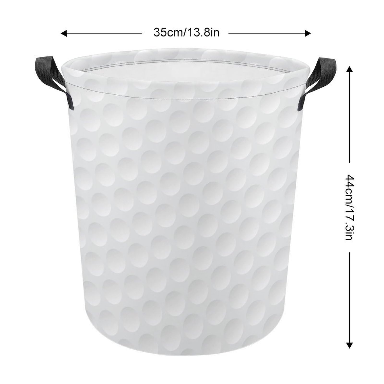 TsyTma Golf Ball Texture Printed Laundry Basket Collapsible Laundry Hamper with Handles Small Round Toy Bin for Dirty Clothes Hamper Bedroom Bathroom