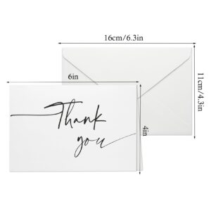 Ecrifrion 36 Pack Thank You Cards with Kraft Envelopes and Stickers,4x6 Inch Elegant Blank Thank You Notes Multipack for Wedding Baby Bridal Shower Small Business Funeral Sympathy