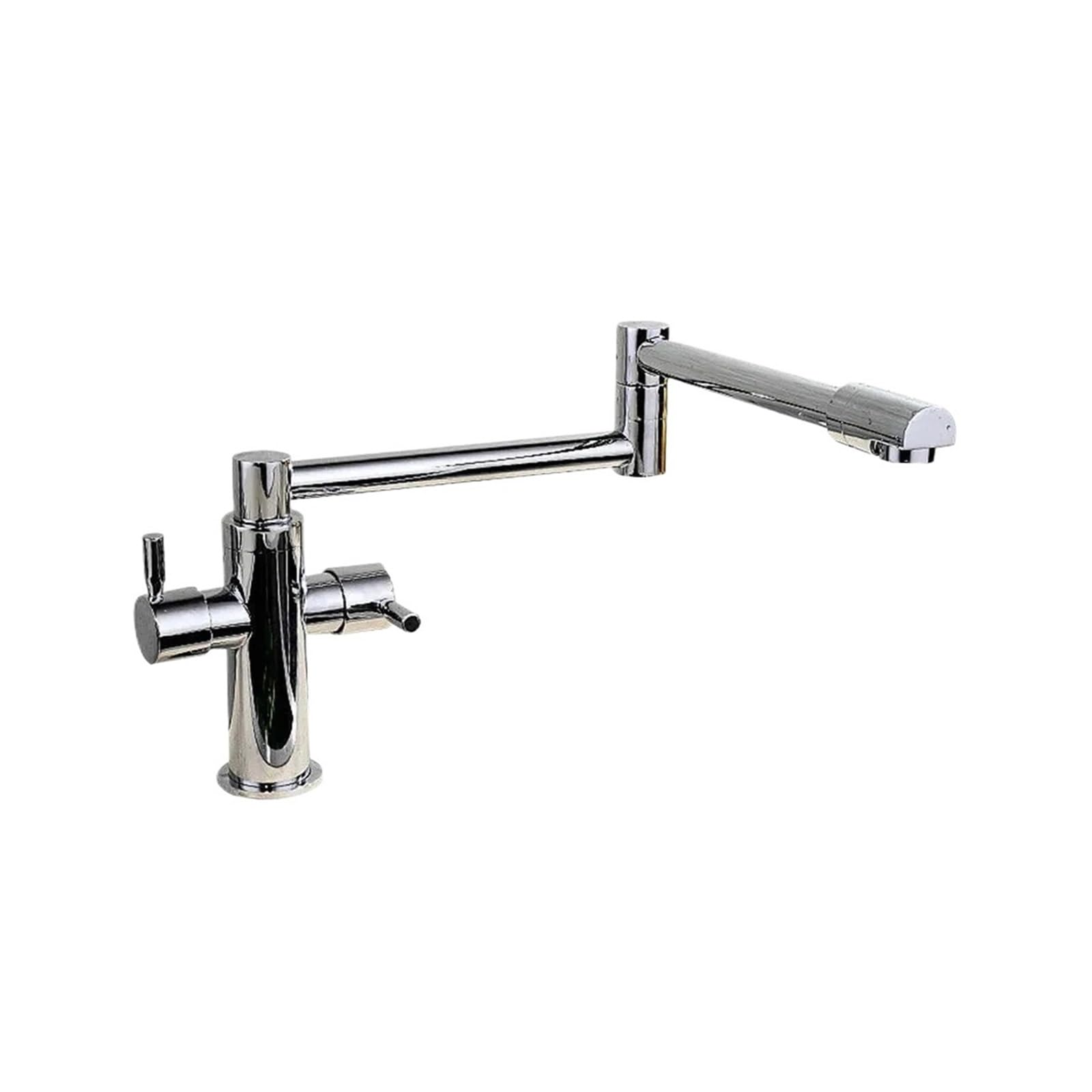 Pure copper chrome plated extended hot and cold kitchen sink mixed wall mounted pot filling faucet