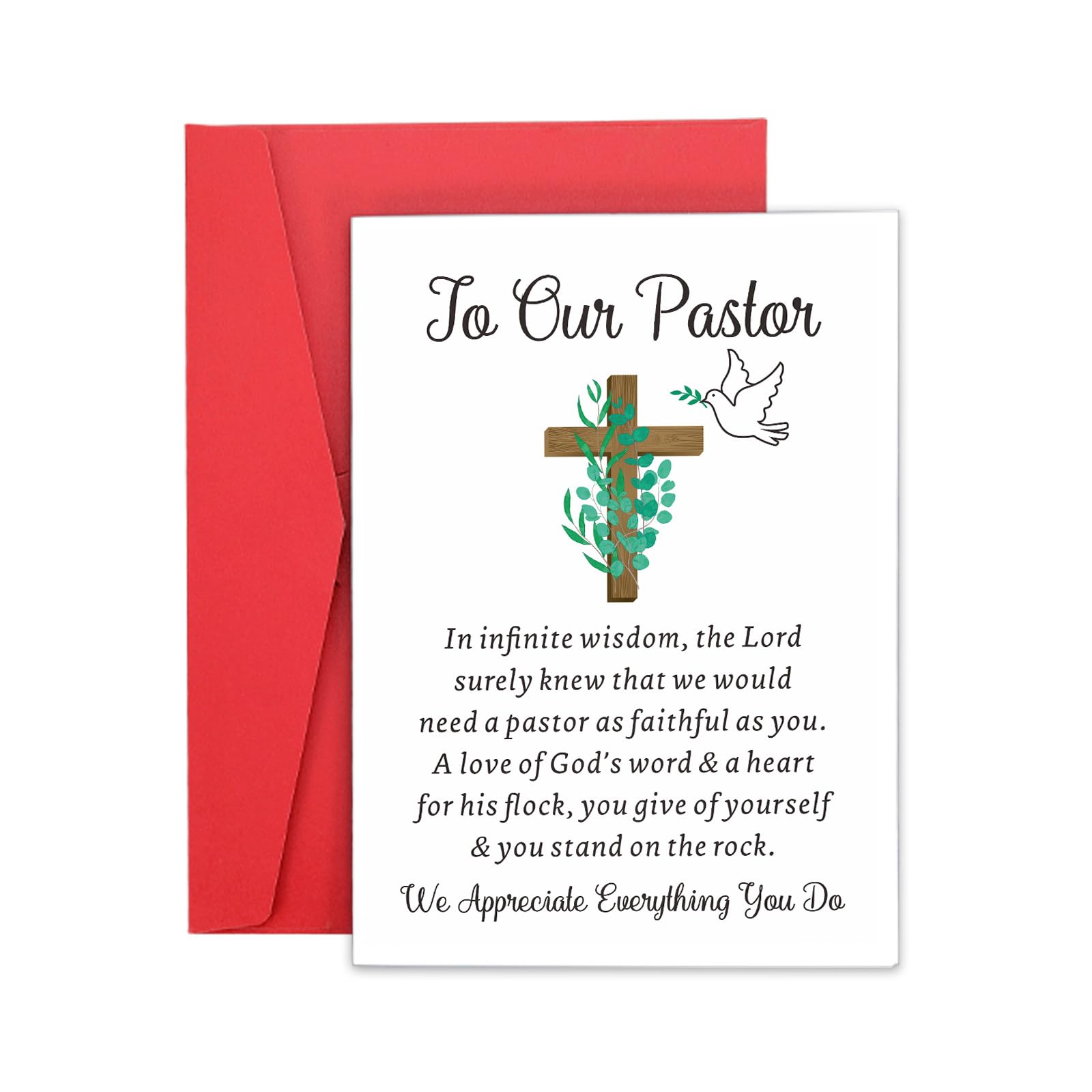 Pastor Appreciation Gifts for Women Men Pastor Appreciation Cards Bulk Pastor Thank You Cards Pastor Gift for Men Priest Minister Church Pastor Birthday Ordination Anniversary Card Religious Christmas