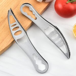 Stainless steel Fish Scaler Remover, Cooking Tools Seafood Tools Cleaner Kitchen Remover Portable Fish Scale Remover Fish Cleaning Peeler Scraper Bottle Opener SeafoodTools Scaling Cleaning