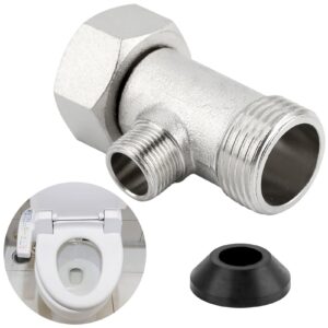 Bidet T Adapter,Flexible T Bidet Connector 3 Way 7/8inch 3/8inch 7/8inch Plumbing Splitter,T Valve Shower Head Diverter,Valve Hose Fitting for Shower Head Diverter Sprayer Faucet