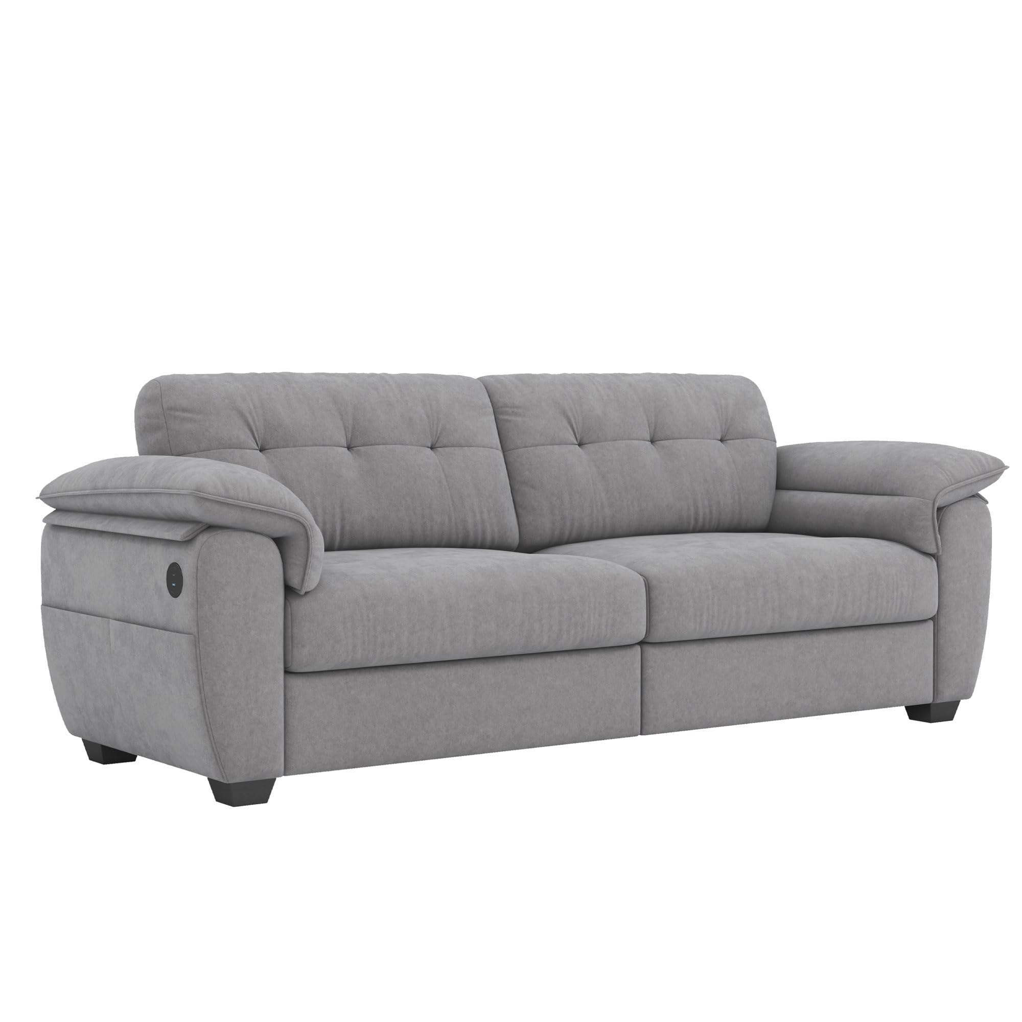 CHYMSUN 87" Modern Sofa, Comfy Sofa Couch w/Extra Deep Seats, 2/3 Seater Couches w/USB Charging Ports & Side Pockets, Sleeper Sofas for Living Room, Apartment, Office (Grey Chenille)