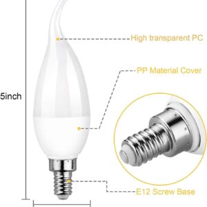 OHLGT E12 Flame Bulbs, 3 Mode LED Candelabra 2.0 Watt Green Chandelier Candle Light Bulbs, Flame Tip for Christmas Party Decorations（2 Packs）