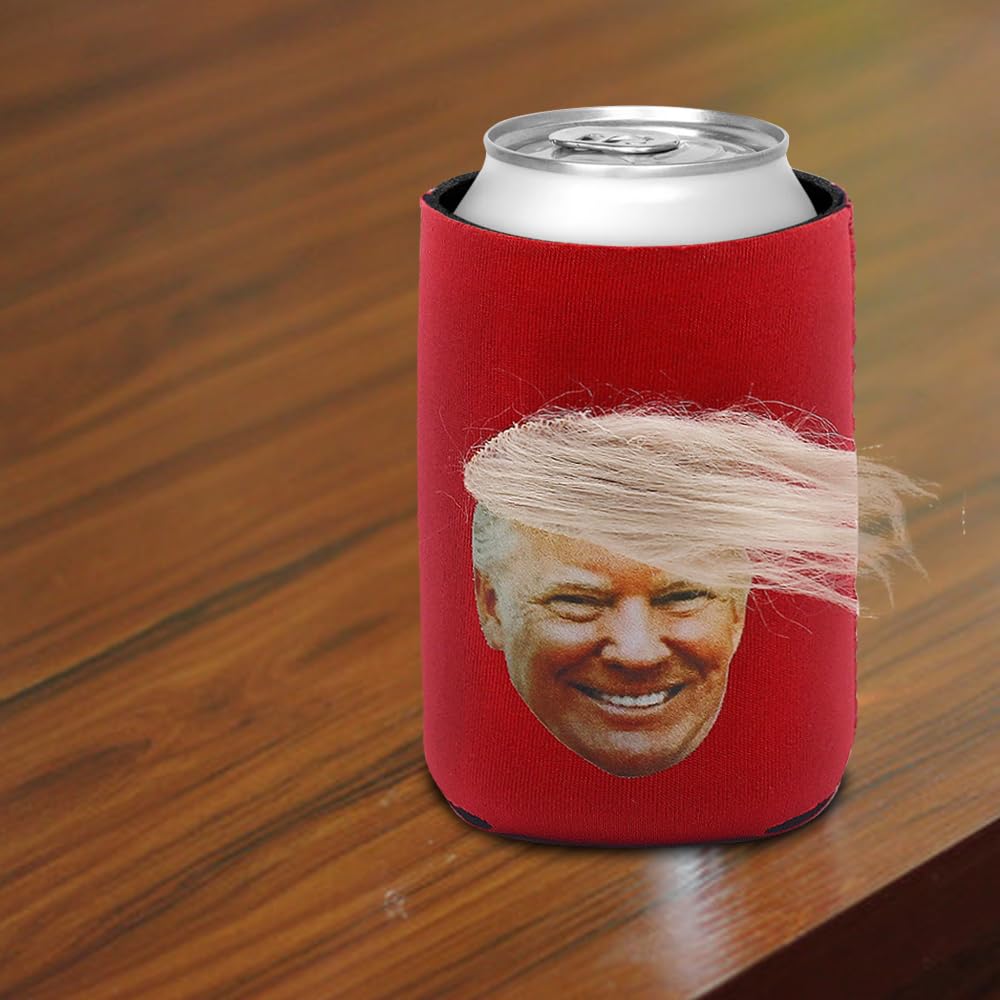 2024 Donald Trump Mugshot Can Sleeves Trump Supporter Can Huggers Funny Soda Pop and Beer Neoprene Coolie Can Coolers (Red)