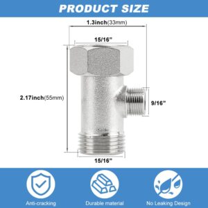 Bidet T Adapter,Flexible T Bidet Connector 3 Way 7/8inch 3/8inch 7/8inch Plumbing Splitter,T Valve Shower Head Diverter,Valve Hose Fitting for Shower Head Diverter Sprayer Faucet