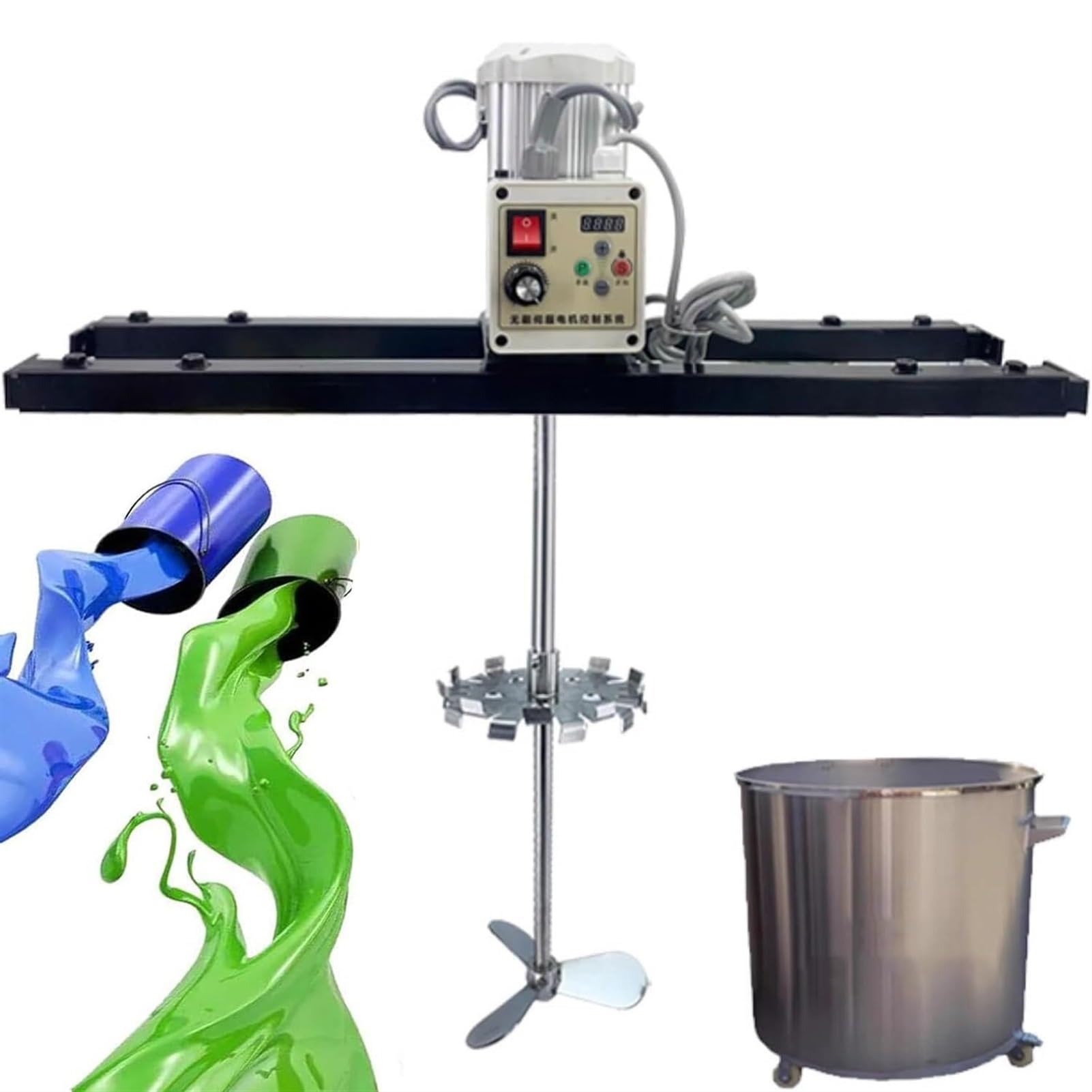 Electric IBC Paint Mixer, 2100W Commercial Tank Mixer Machine, 1 Ton/1000L Stirring Capacity Paint Stirring Machine, 40NM High Torque and Adjustable Speed, for Medium To High Viscosity