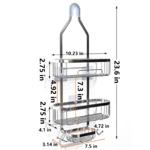 Ycpasta Simple Human Shower Caddies,Hanging Shower Caddy Bathroom Organizer,No Drilling Inside Bath Shower Rack Shelves Over,Shower Shelf For Inside Shower(Golden-M)