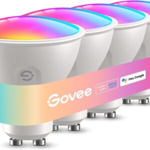 Govee Smart GU10 LED Bulb, MR16 GU10 Light Bulbs, Dimmable Color Changing Light Bulbs, 85 Dynamic Scenes, WiFi & Bluetooth LED Bulbs Work with Alexa, Google Assistant, Syncs with Music, 4 Pack