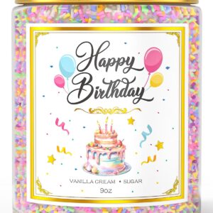 VEGISHINE Birthday Candles Gifts for Women, Birthday Gifts for Women Men, 9 oz Happy Birthday Candle with Vanilla Birthday Cake Scent, Birthday Gifts for Women Friendship Ideas