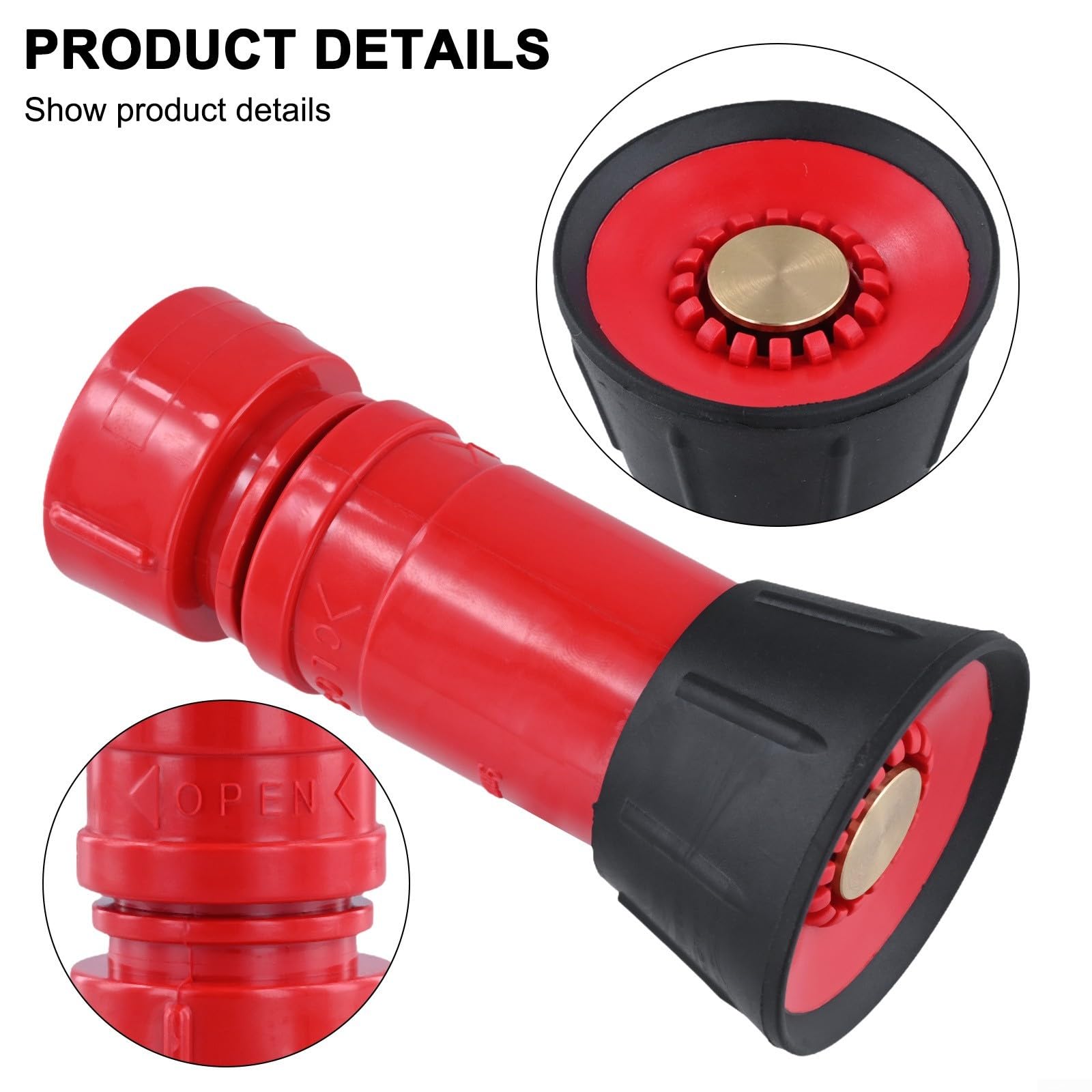 Fire Hose Nozzle, Heavy Duty Water Distribution Nozzle, 1-1/2 Inch NSTNH Fire Hose Nozzle, High Pressure Sprinkler