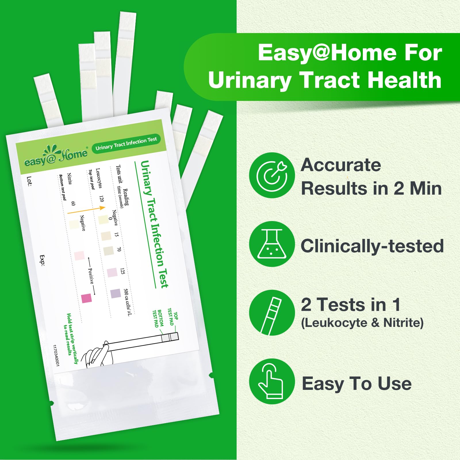 25count & 3Count Individually Wrapped UTI Test Strips