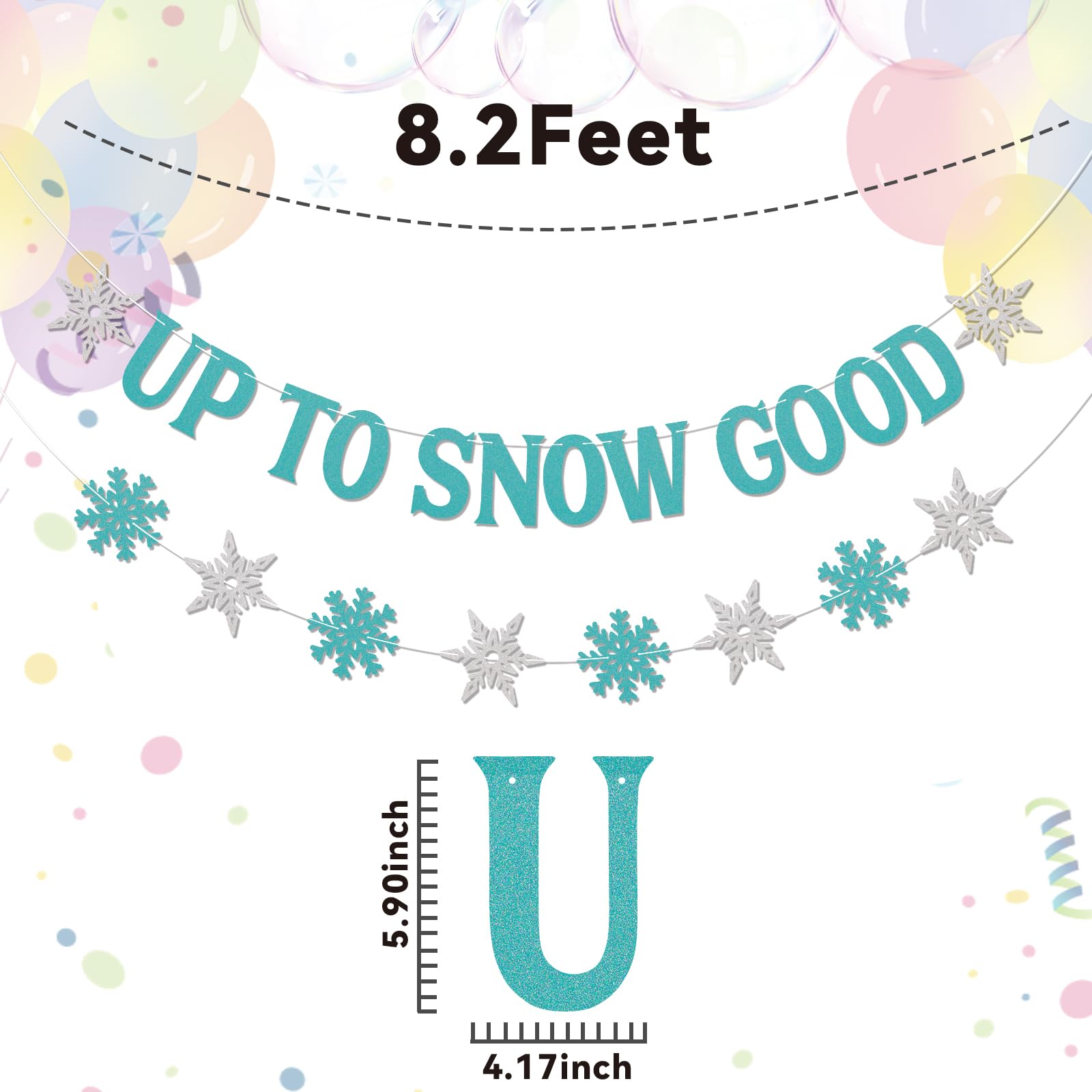 Up To Snow Good Banner - Winter Snowflake Themed Bride to Be Decor, Snow in Love Sign, Snowflake Banner for Bridal Shower Wedding Hen Party Decorations